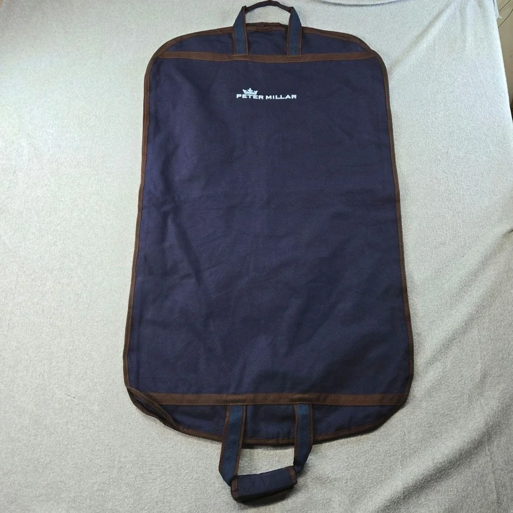 Peter Millar Garment Bag Blue 39in Canvas Soft Case Clothing Compartment